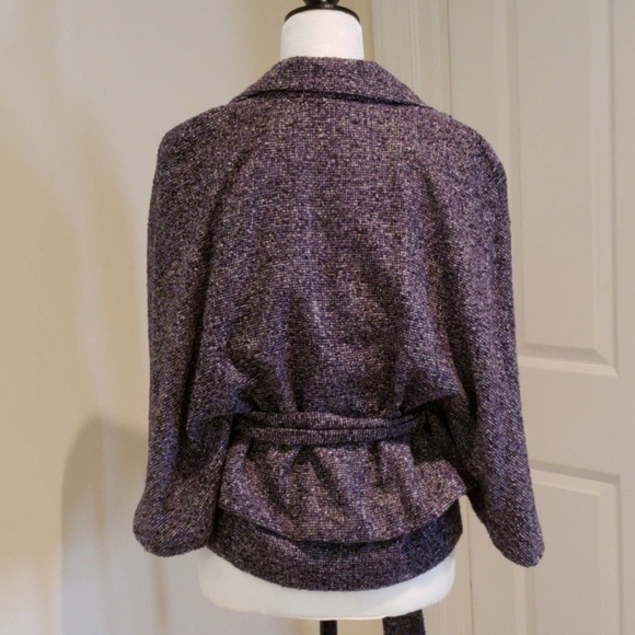 Craig Muller Purple Heathered Capelet Sleeved Jacket - Picture 2 of 3